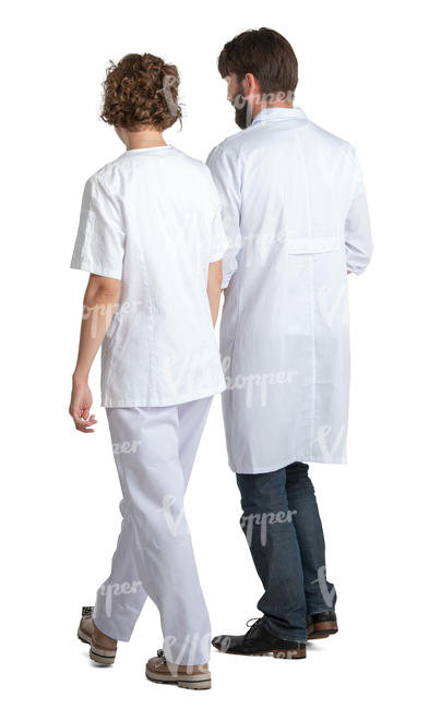 two doctors walking