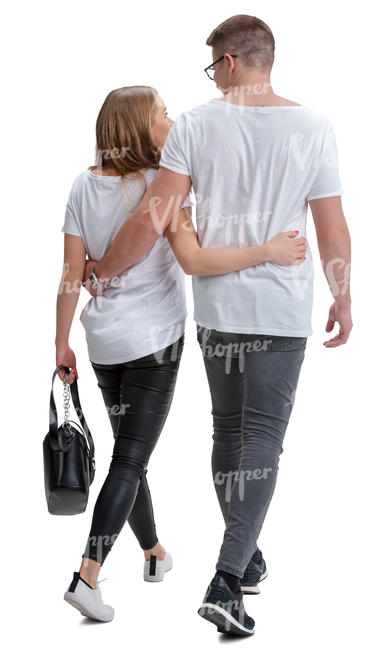 young couple walking