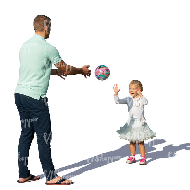 father and daughter playing ball