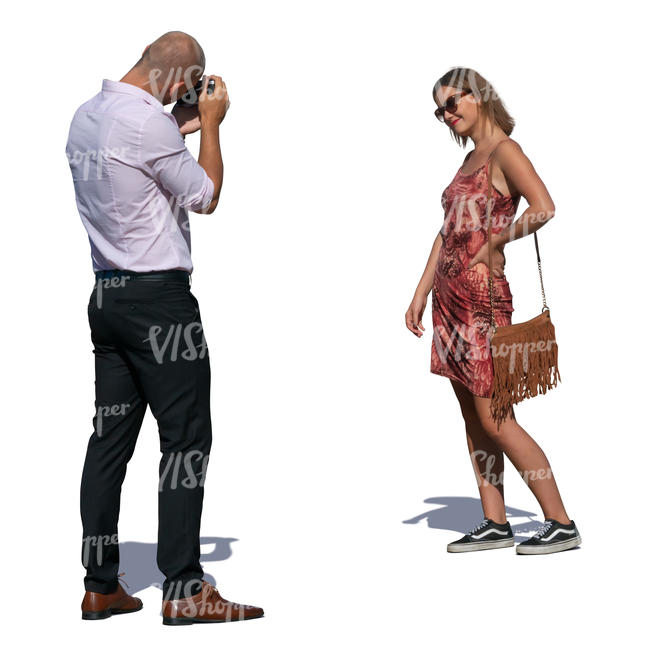 man taking a picture of a woman