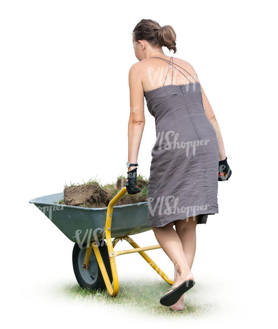 woman with a garden barrow