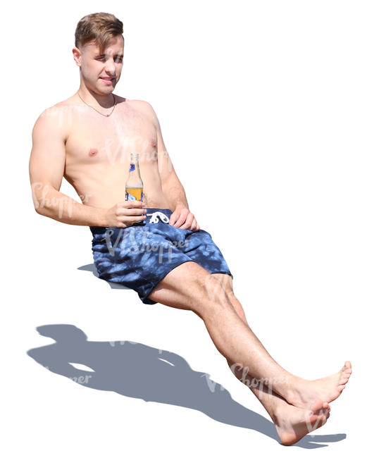 man in a bathing suit relaxing