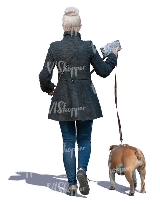 woman walking her dog