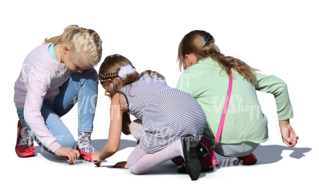 three girls playing