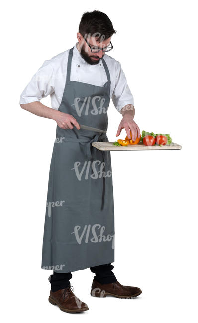 chef cutting vegetables