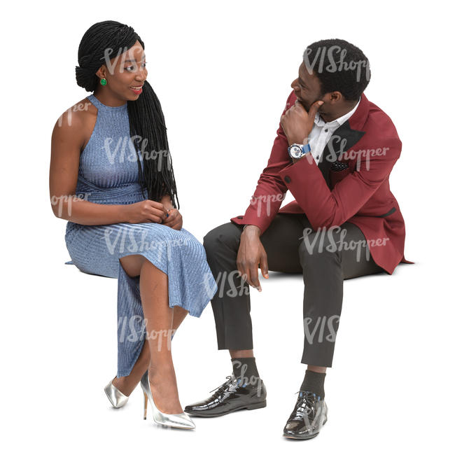 black man and woman sitting and talking