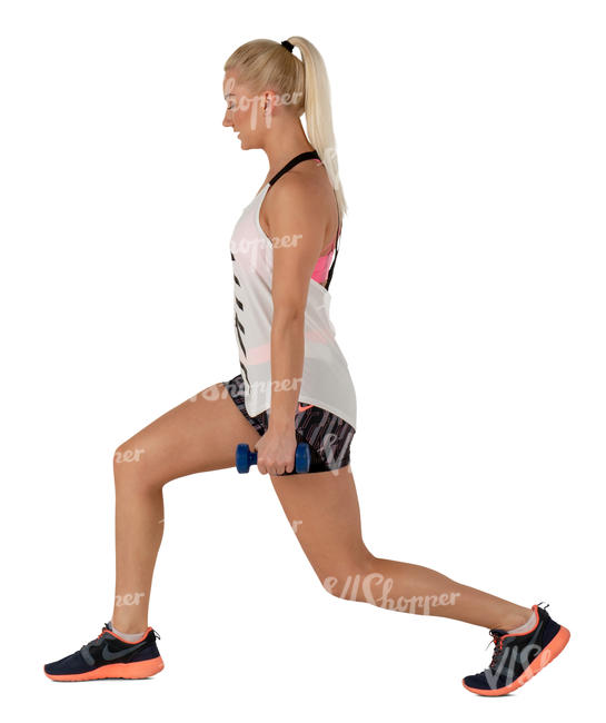 woman exercising with dumbbells