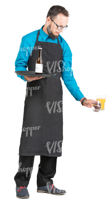 waiter laying drinks on the table