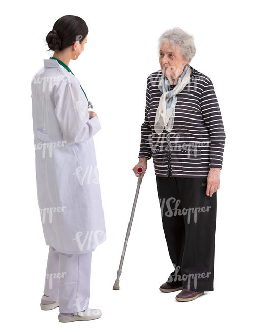 doctor talking to an older woman