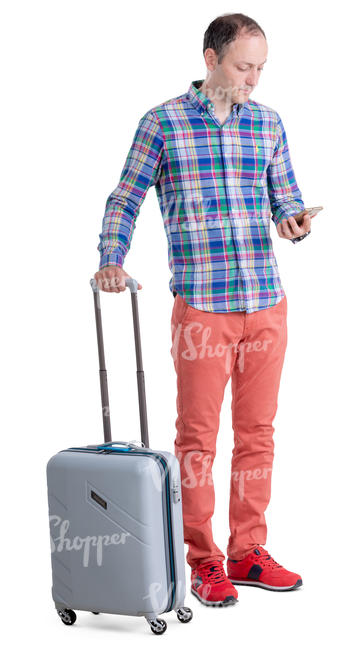 man with a suitcase standing