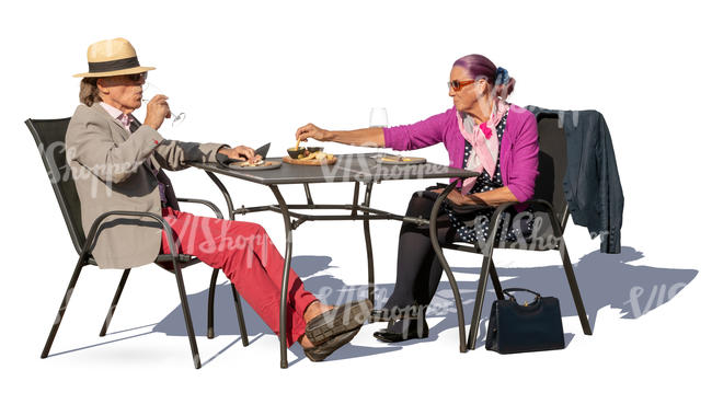 older couple sitting in a cafe