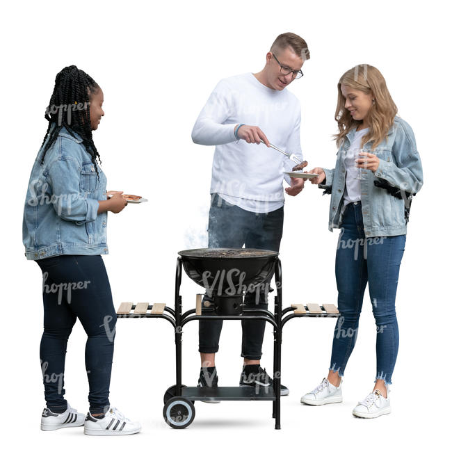 young people having a barbeque party