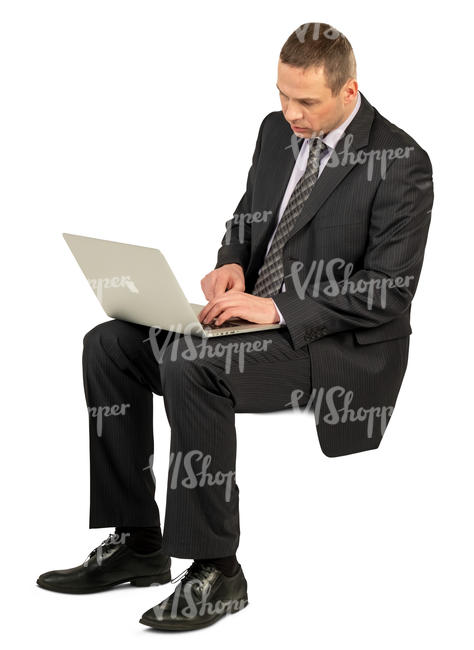 man with a laptop sitting