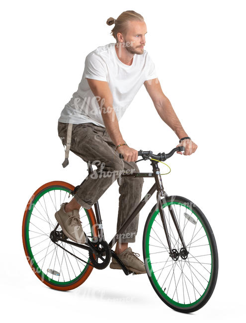 man biking