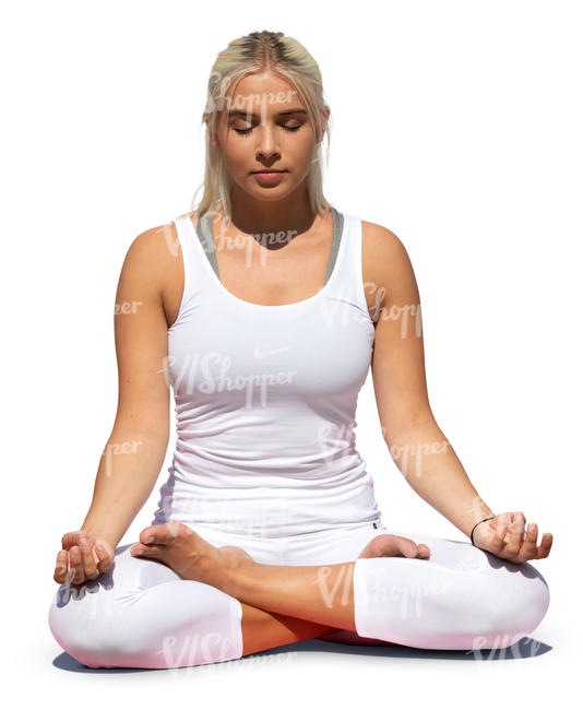 woman sitting in a yoga pose