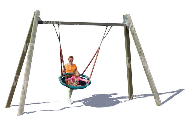 woman and child playing on a playground