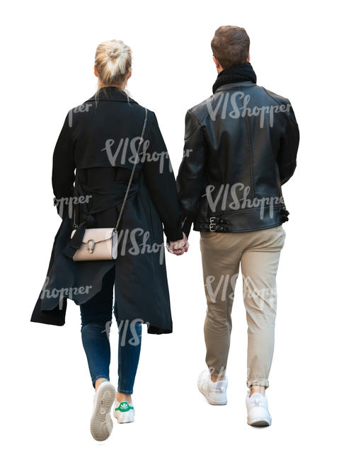 man and woman walking hand in hand