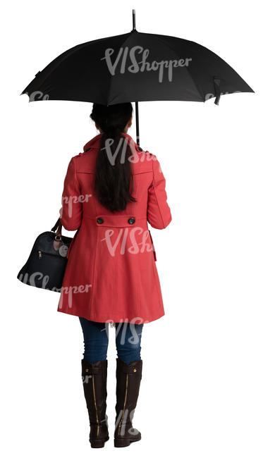 woman with an umbrella standing