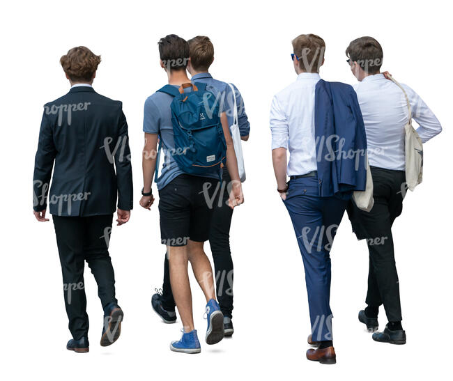 group of young men walking