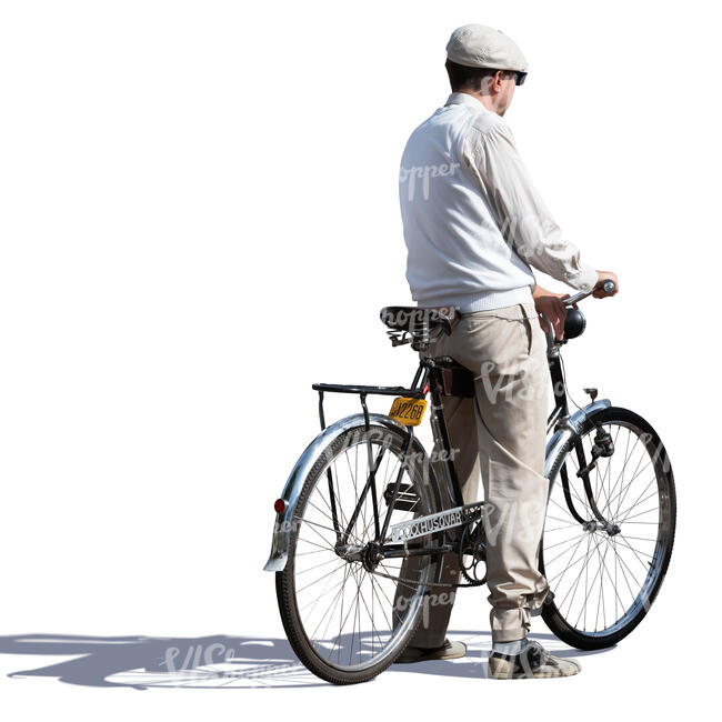 man with a bike standing