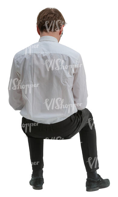 office worker sitting seen from behind