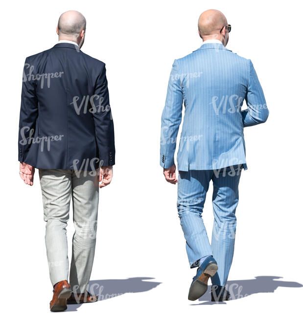 two older businessmen walking