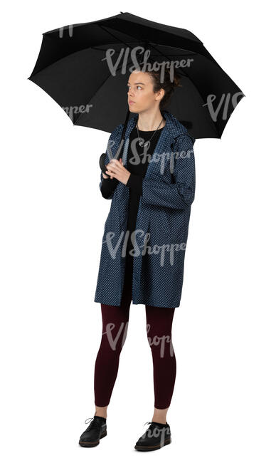 woman with un umbrella standing