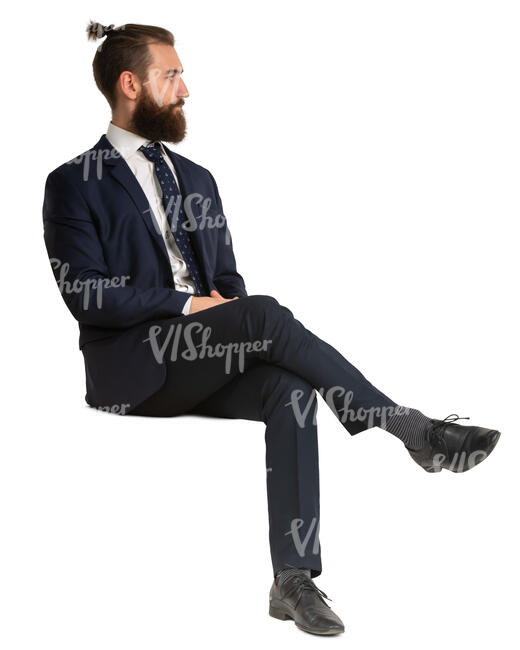 man in a suit sitting