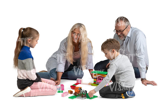 grandparents playing with grandchildren