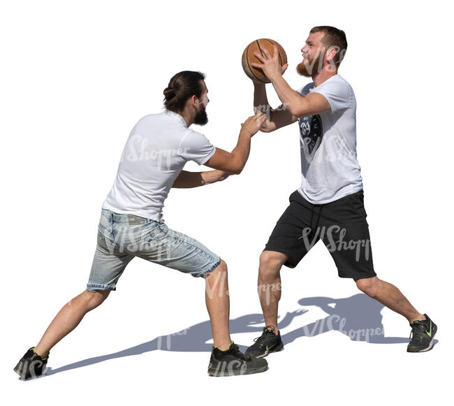 two men playing basketball