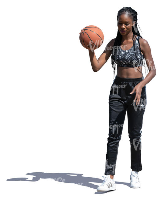 black woman playing basketball