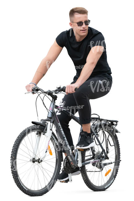 sporty man riding a bike
