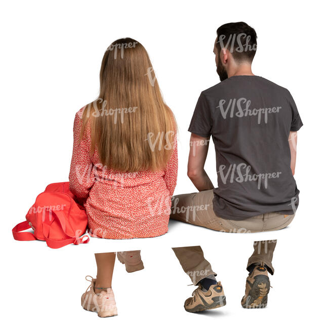 man and woman sitting seen from behind