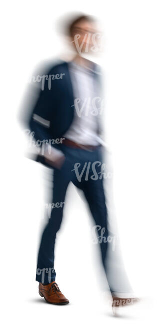 motion blur image of a man walking