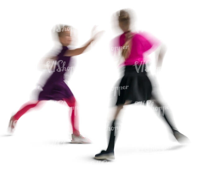 motion blur image of two girls playing