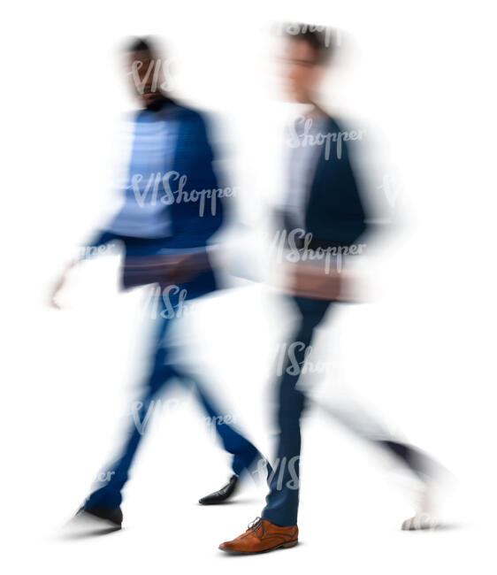 motion blur image of two men walking