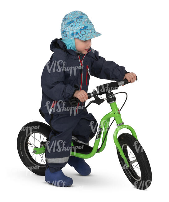 little boy riding his bike