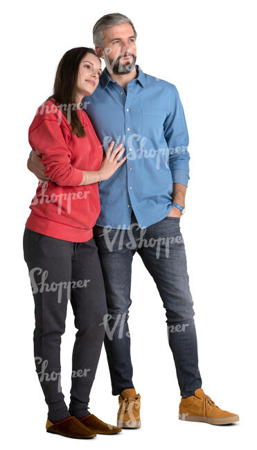 couple standing together and looking out of the window