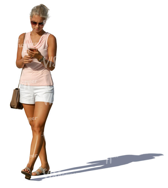 woman in summer outfit walking