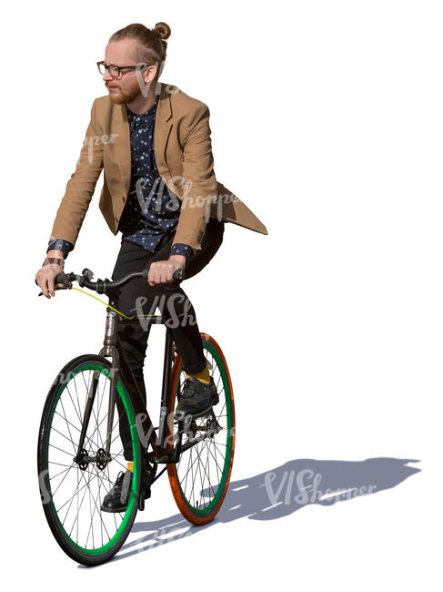 man riding a bike