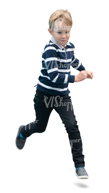 little boy running