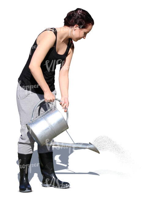 woman watering plants