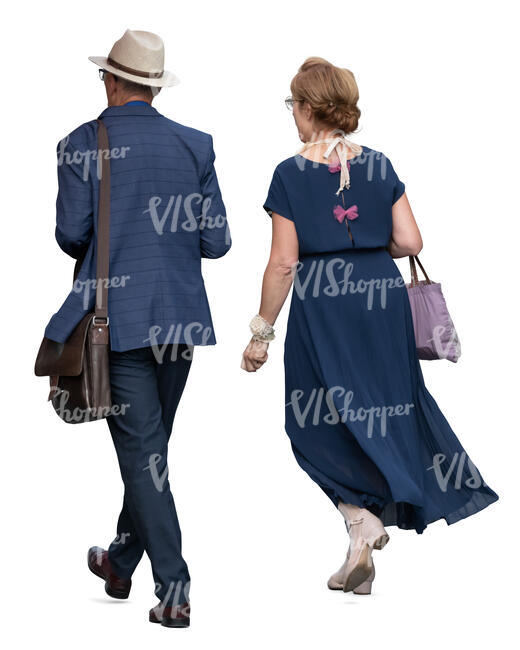 senior couple walking