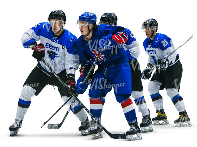 group of men playing hockey