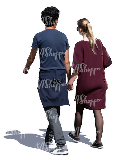 couple walking and holding hands
