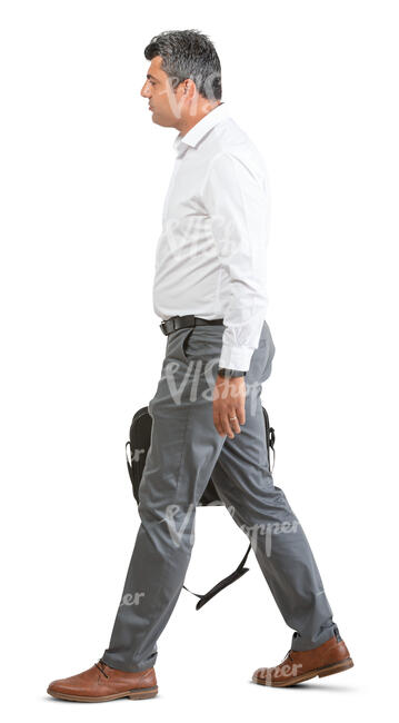 middle-aged businessman walking