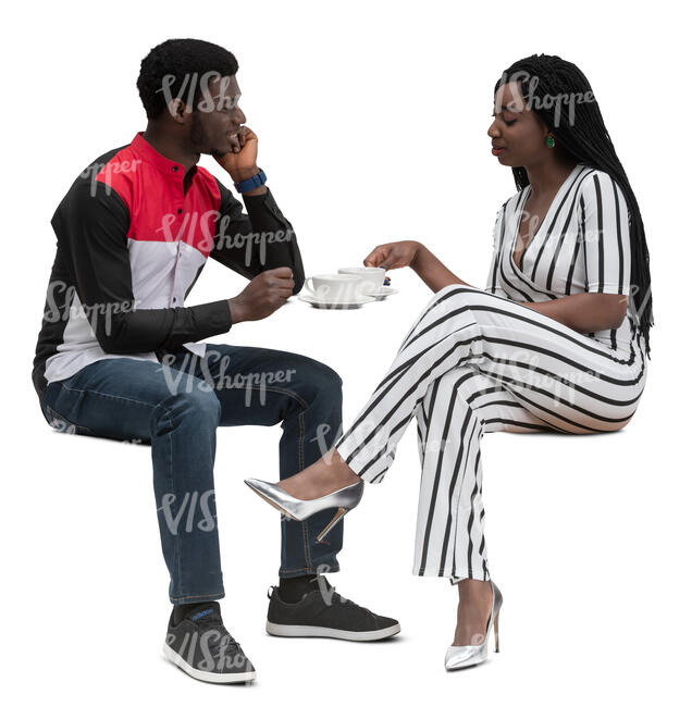 black man and woman sitting in a cafe and talking