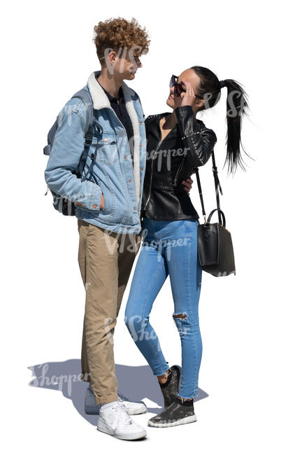 teenage couple standing