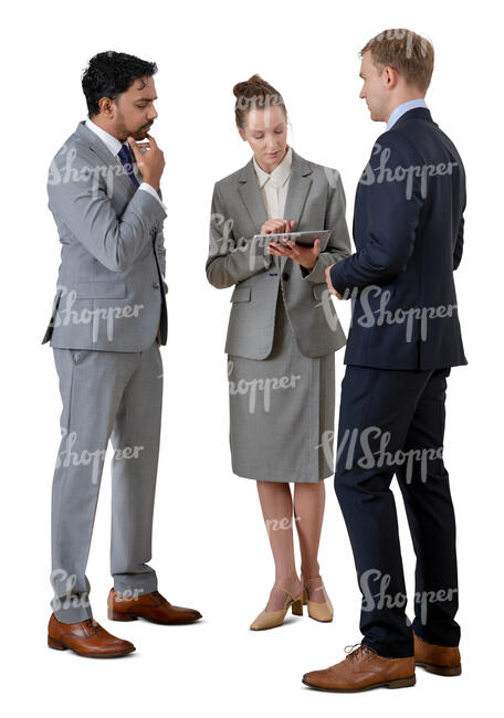 cut out group of business people standing and talking