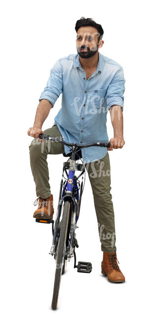 cut out indian man riding a bike
